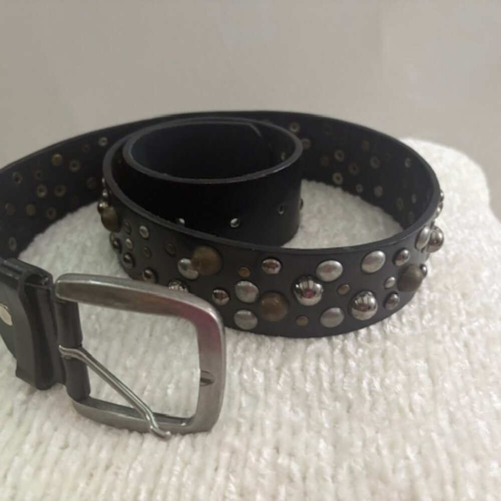 Leather studded belt